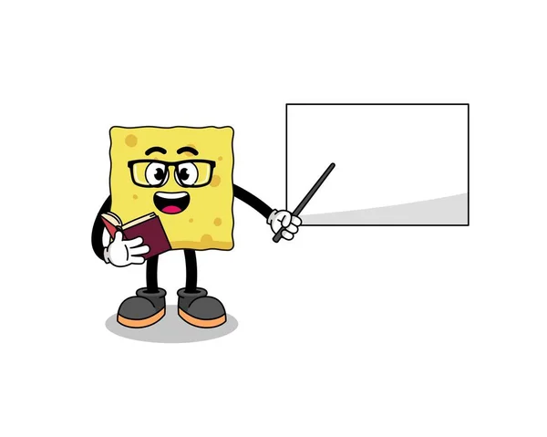 Mascotte Dessin Animé Professeur Éponge Character Design — Image vectorielle