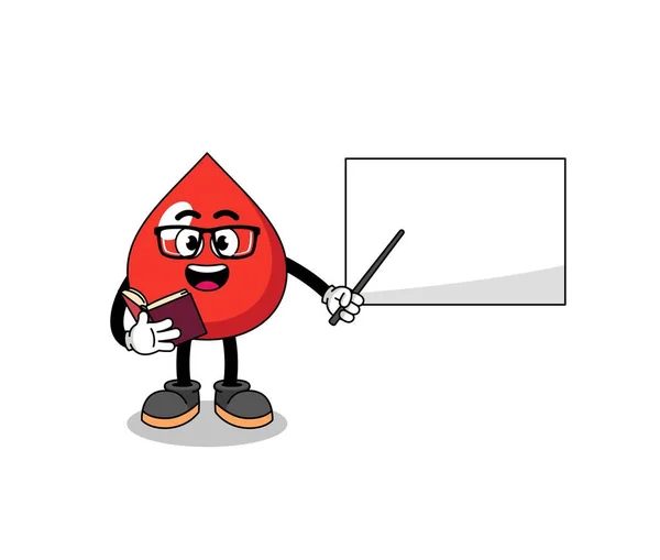 Mascota Dibujos Animados Profesor Sangre Diseño Personajes — Vector de stock