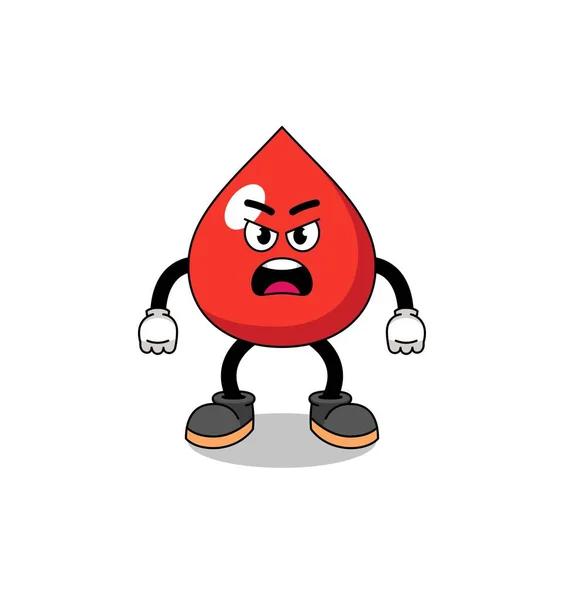 Ilustrações Desenhos Animados Sangue Com Expressão Irritada Design Personagem — Vetor de Stock