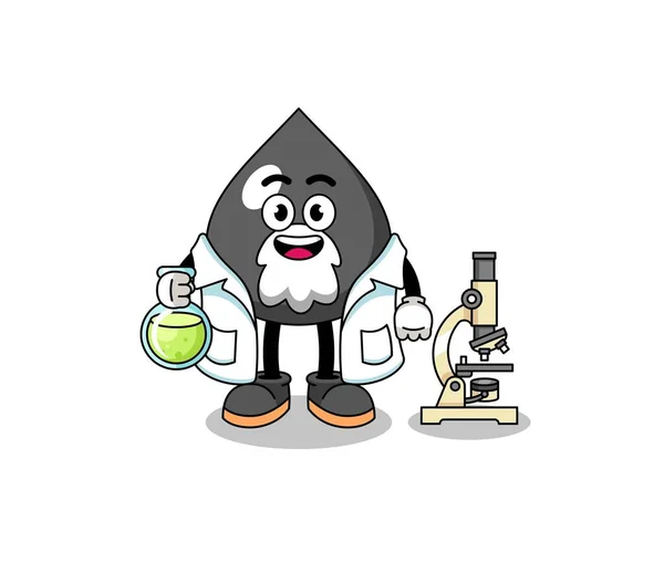 Mascot Oil Scientist Character Design — Stock Vector