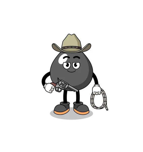 Mascotte Caractère Huile Comme Cow Boy Character Design — Image vectorielle