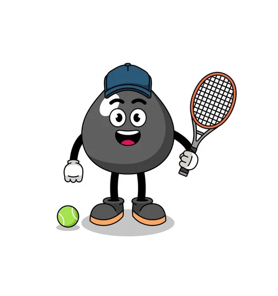 Ölgemälde Als Tennisspieler Charakterdesign — Stockvektor