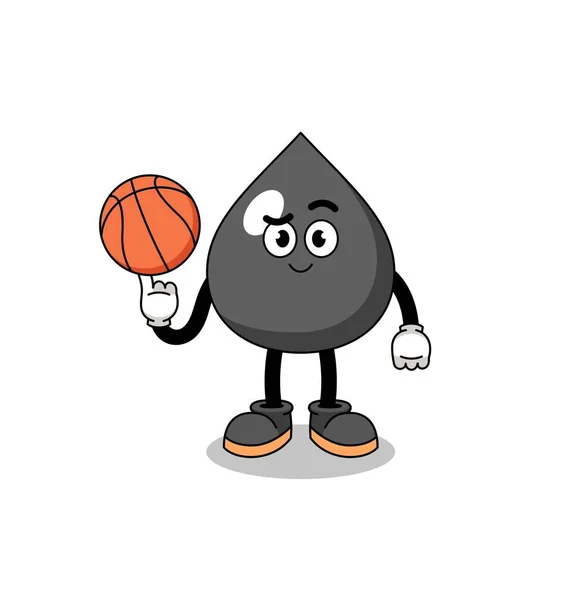 Basket Oyuncusu Olarak Yağ Çizimi Karakter Tasarımı — Stok Vektör