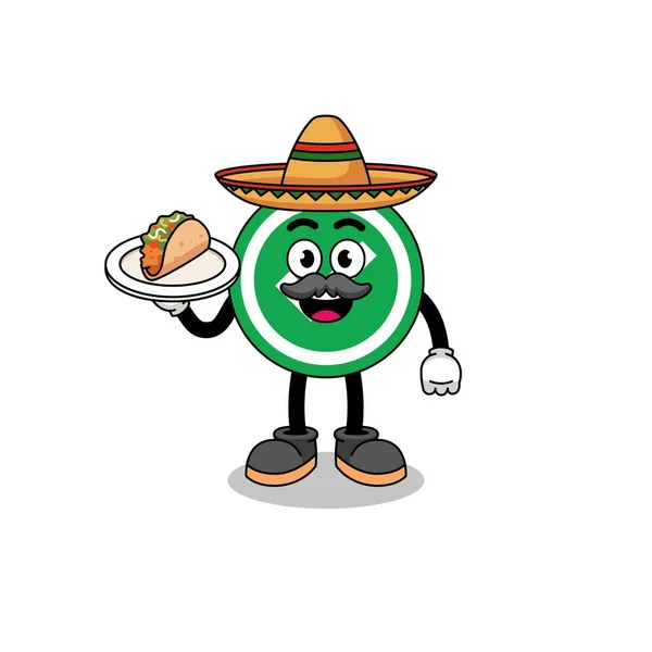 Desenho Animado Caráter Marca Verificação Como Chef Mexicano Projeto Caráter — Vetor de Stock