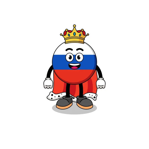 Талисман Иллюстрация Короля Флага России Дизайн Персонажа — стоковый вектор