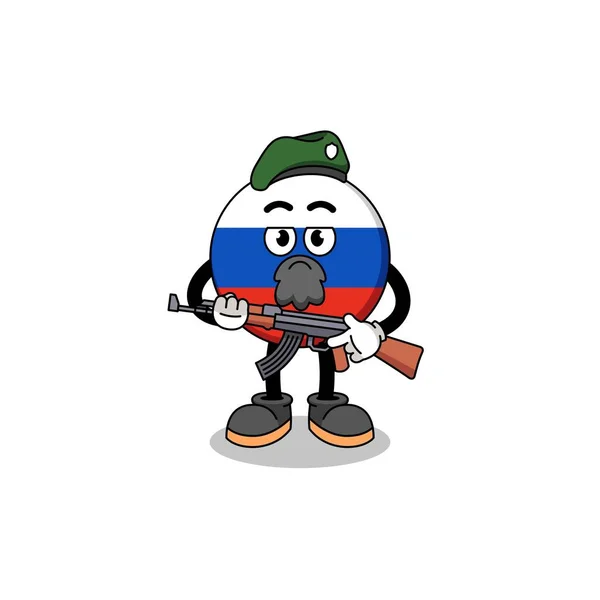 Charakter Karikatur Der Russischen Flagge Als Besondere Kraft Charakter Design — Stockvektor