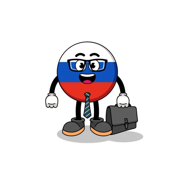 Russia Flag Mascot Businessman Character Design — Stock Vector