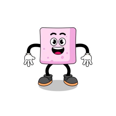 Şaşırmış jest ve karakter tasarımı ile marshmallow çizgi filmi