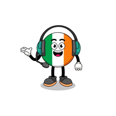 İrlanda bayrağının müşteri hizmetleri olarak maskotluk tasarımı, karakter tasarımı