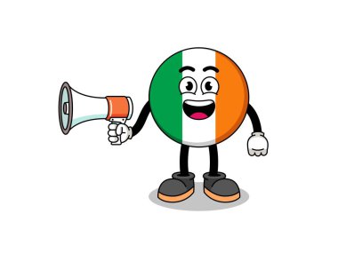 İrlanda bayrağı çizimi megafon, karakter tasarımı
