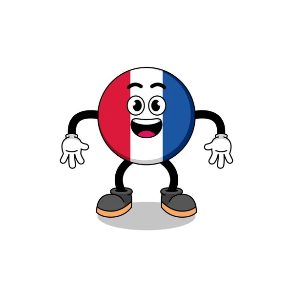 Desenho Animado Bandeira França Com Gesto Surpreso Design Personagem —  Vetores de Stock