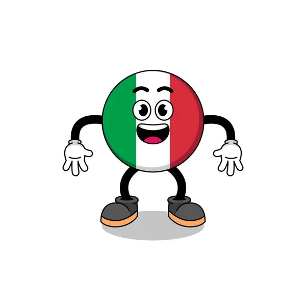 Italia Bandera Dibujos Animados Con Gesto Sorprendido Diseño Personajes — Archivo Imágenes Vectoriales