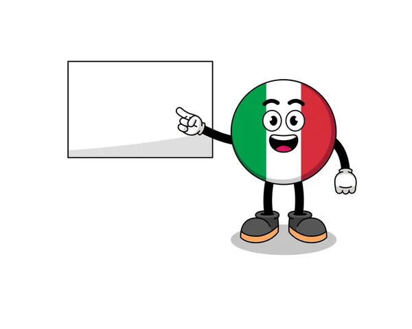 Italská Vlajka Ilustrace Při Prezentaci Znakový Design — Stockový vektor