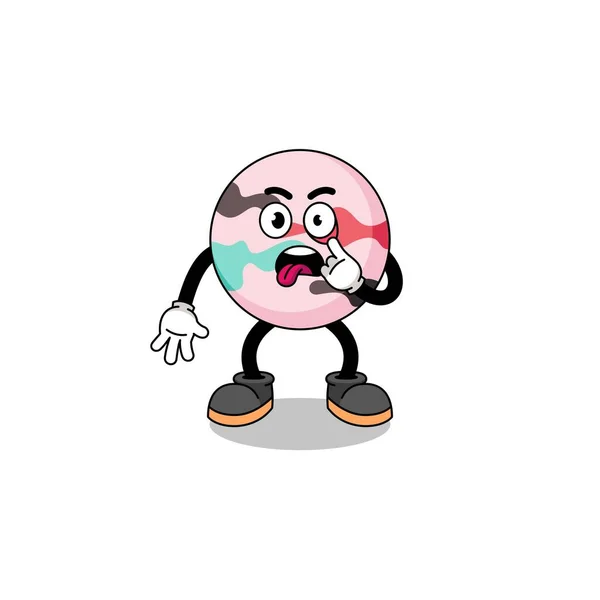 Charakter Ilustrace Lázeňské Bomby Vystrčeným Jazykem Charakter Designu — Stockový vektor