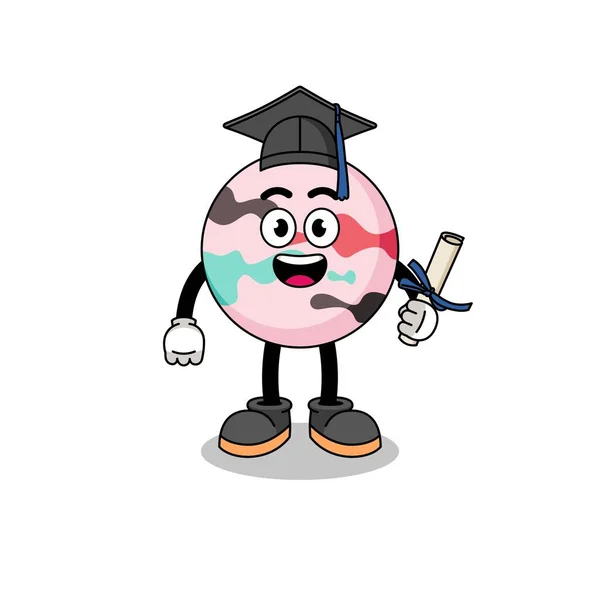 Mascote Bomba Banho Com Pose Graduação Design Caráter —  Vetores de Stock