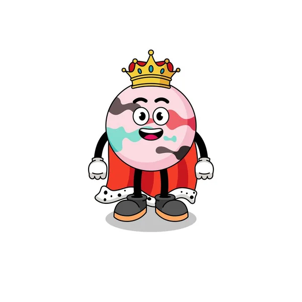 Maskot Ilustrace Krále Lázeňské Bomby Charakter Designu — Stockový vektor