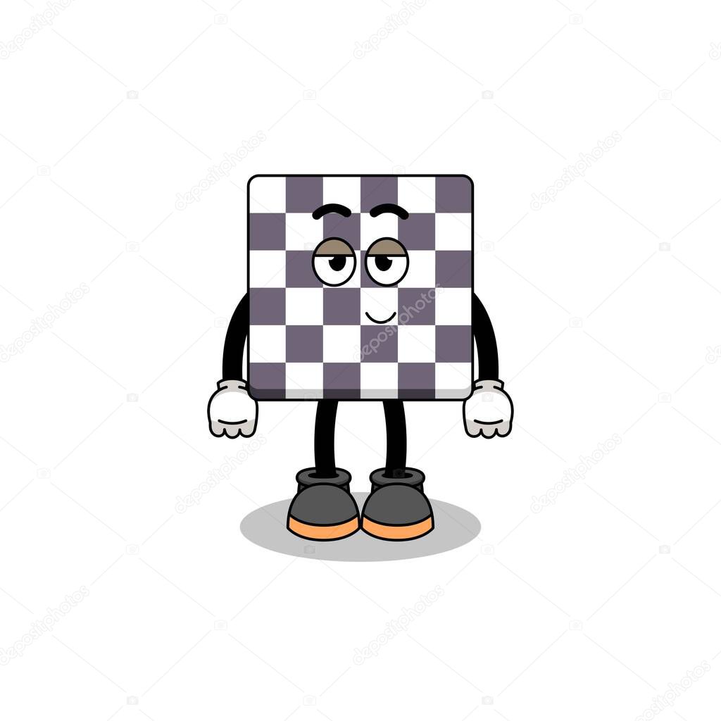 chessboard cartoon couple with shy pose , character design