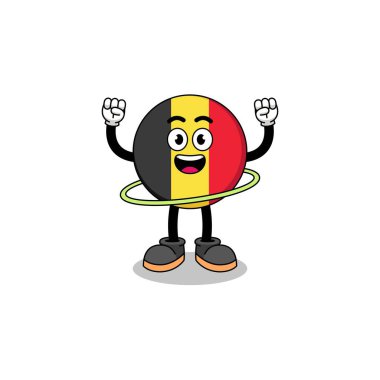 Hula hoop oynayan Belçika bayrağının Karakteri