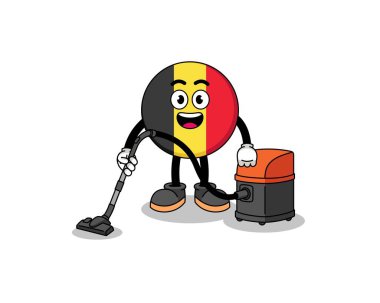 Belçika bayrağının özel maskotu. Elinde elektrikli süpürge var.