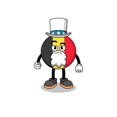 Belçika bayraklı karikatür çizimi.