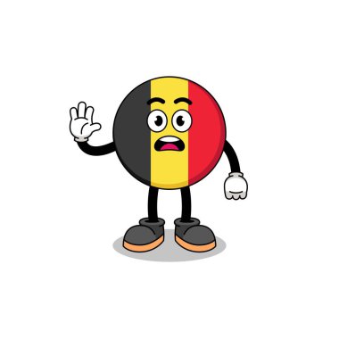 Belçika bayrak karikatür çizimi stop hand yapıyor