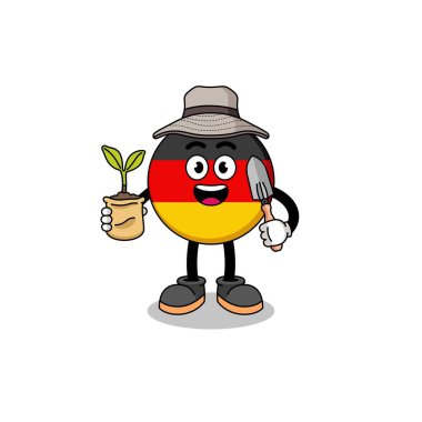 Alman bayrak çizgi filminin bir bitki tohumu taşıdığı tasviri, karakter tasarımı