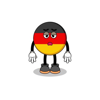 Yorgunluk jestli Alman bayrağı çizgi filmi, karakter tasarımı