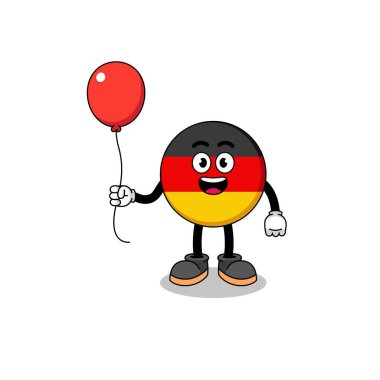 Alman bayraklı karikatür balon, karakter tasarımı