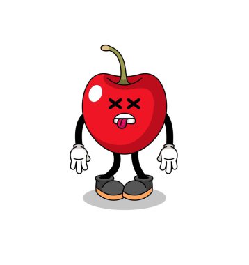 kiraz maskotu illüstrasyonu öldü, karakter tasarımı