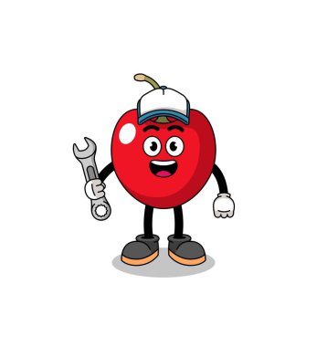 vişne illüstrasyon karikatürü mekanik, karakter tasarımı