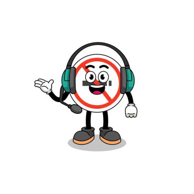 Müşteri hizmetleri olarak sigara içilmez tabelası maskotu tasarımı, karakter tasarımı