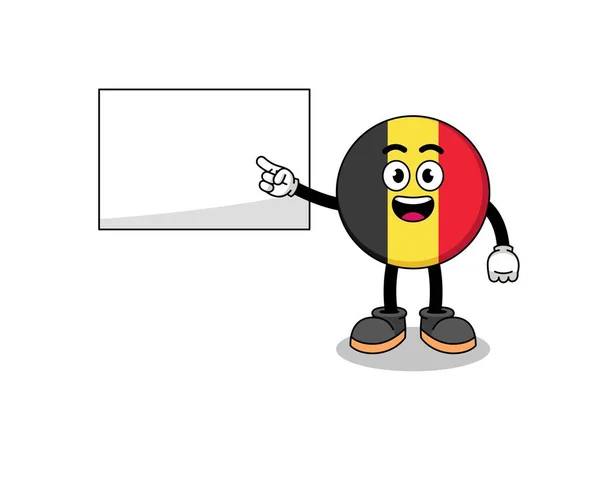 Belgium Flag Illustration Haciendo Una Presentación — Archivo Imágenes Vectoriales