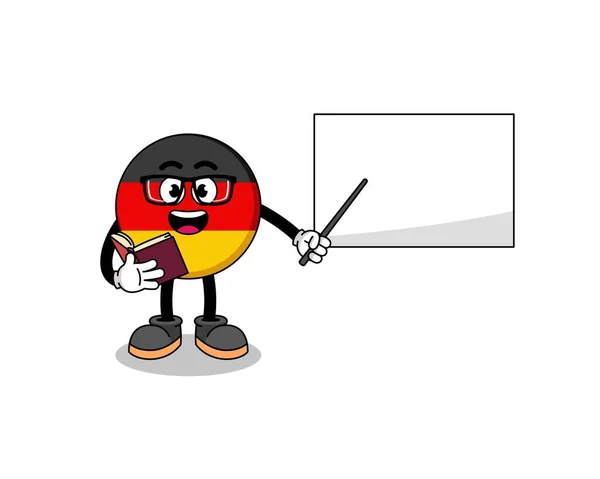 Dibujos Animados Mascotas Del Profesor Bandera Alemania Diseño Personajes — Archivo Imágenes Vectoriales