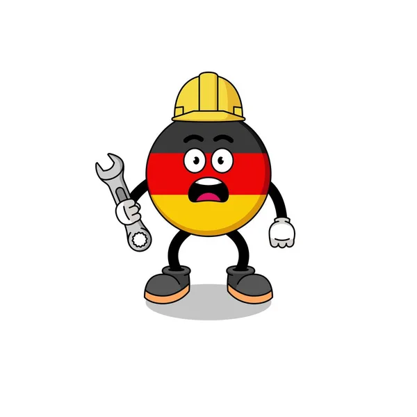 Personaje Ilustración Bandera Alemania Con Error 404 Diseño Caracteres — Archivo Imágenes Vectoriales