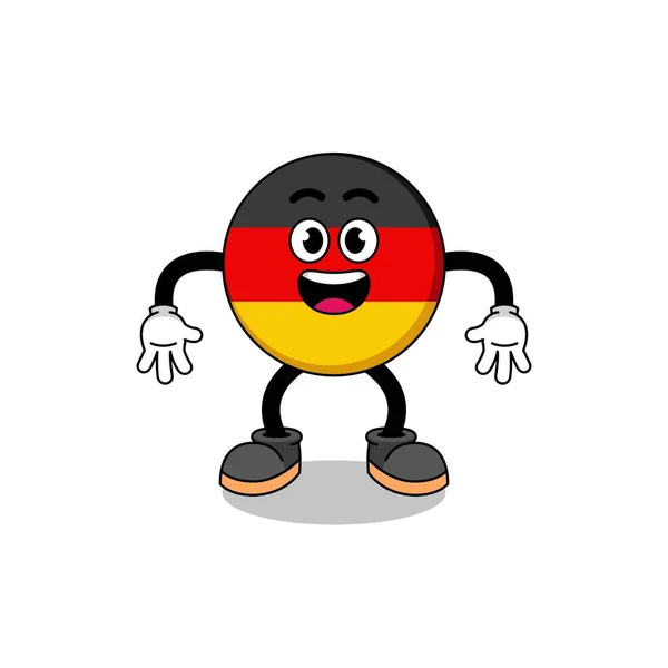 Deutschland Flagge Karikatur Mit Überraschter Geste Charakterdesign — Stockvektor