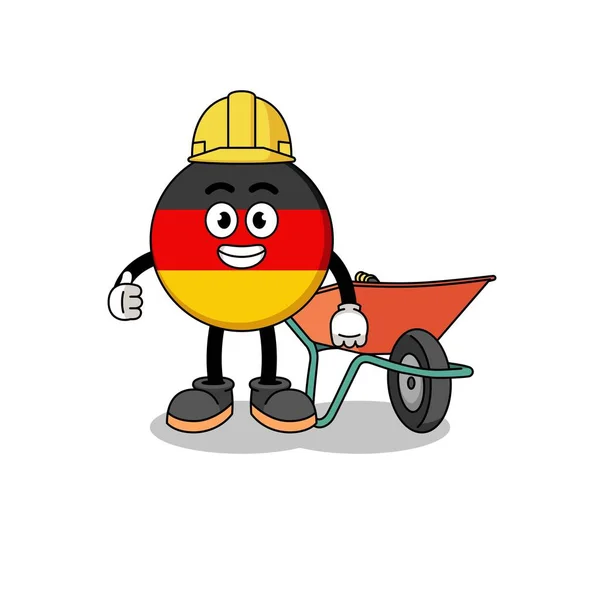 Dibujos Animados Bandera Alemania Como Contratista Diseño Personajes — Archivo Imágenes Vectoriales