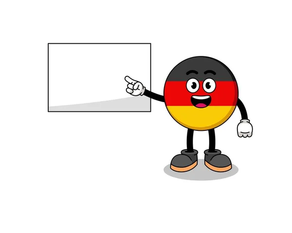 Alemanha Bandeira Ilustração Fazendo Uma Apresentação Design Personagem — Vetor de Stock