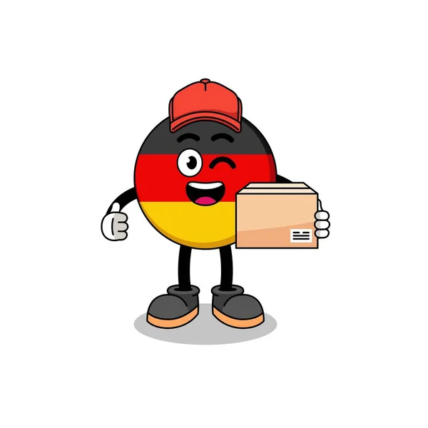Bandera Alemania Mascota Dibujos Animados Como Mensajero Diseño Personajes — Archivo Imágenes Vectoriales