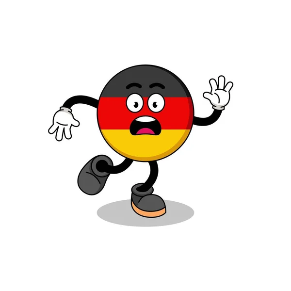 Deslizamiento Bandera Alemania Mascota Ilustración Diseño Caracteres — Archivo Imágenes Vectoriales