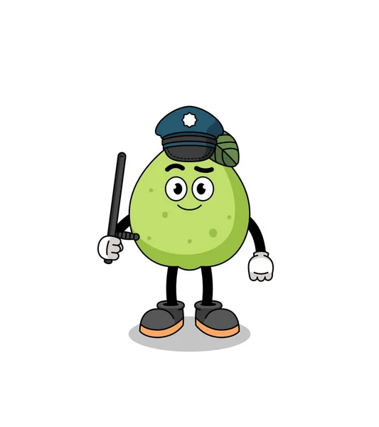 Cartoon Illustration Der Guaven Polizei Charakterdesign — Stockvektor