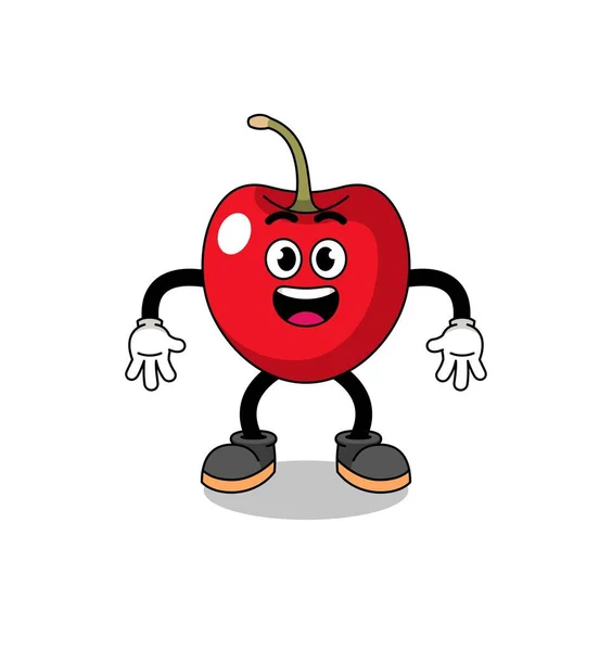 Cherry Cartoon Surprised Gesture Character Design — Stock Vector