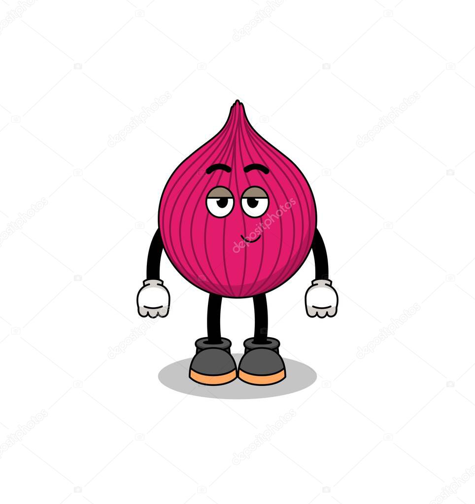 onion red cartoon couple with shy pose , character design