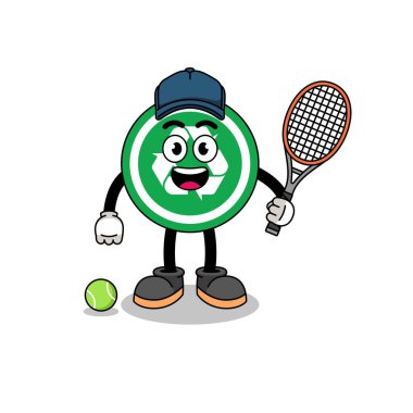 Bir tenis oyuncusu ve karakter tasarımı olarak işaret illüstrasyonunu geri dönüştür