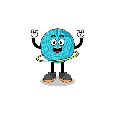 Hulahop oynayan iplik yumağı karakteri, karakter tasarımı