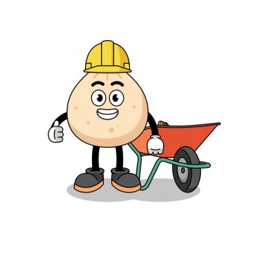 Müteahhit olarak köfte karikatürü, karakter tasarımı.