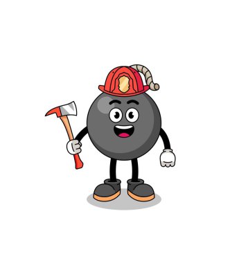 İtfaiyeci çizgi film maskotu, karakter tasarımı.