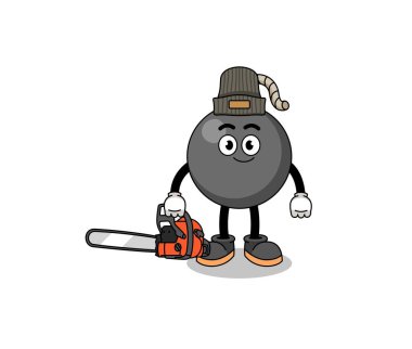 bomba illüstrasyon karikatürü bir oduncu, karakter tasarımı