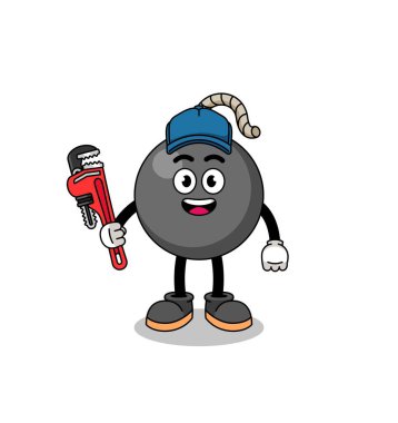 bomba illüstrasyon karikatürü tesisatçı, karakter tasarımı