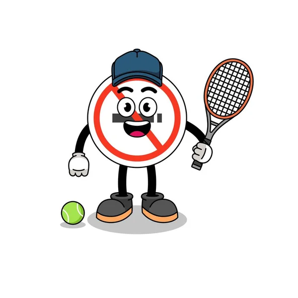 Smoking Sign Illustration Tennis Player Character Design — Stock Vector