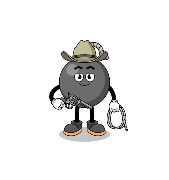 Character Mascot Bomb Cowboy Character Design — Stock Vector